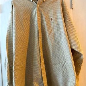 Ralph Lauren Polo “Blake” XXL Long-sleeve shirt. Soft yellow and blue.